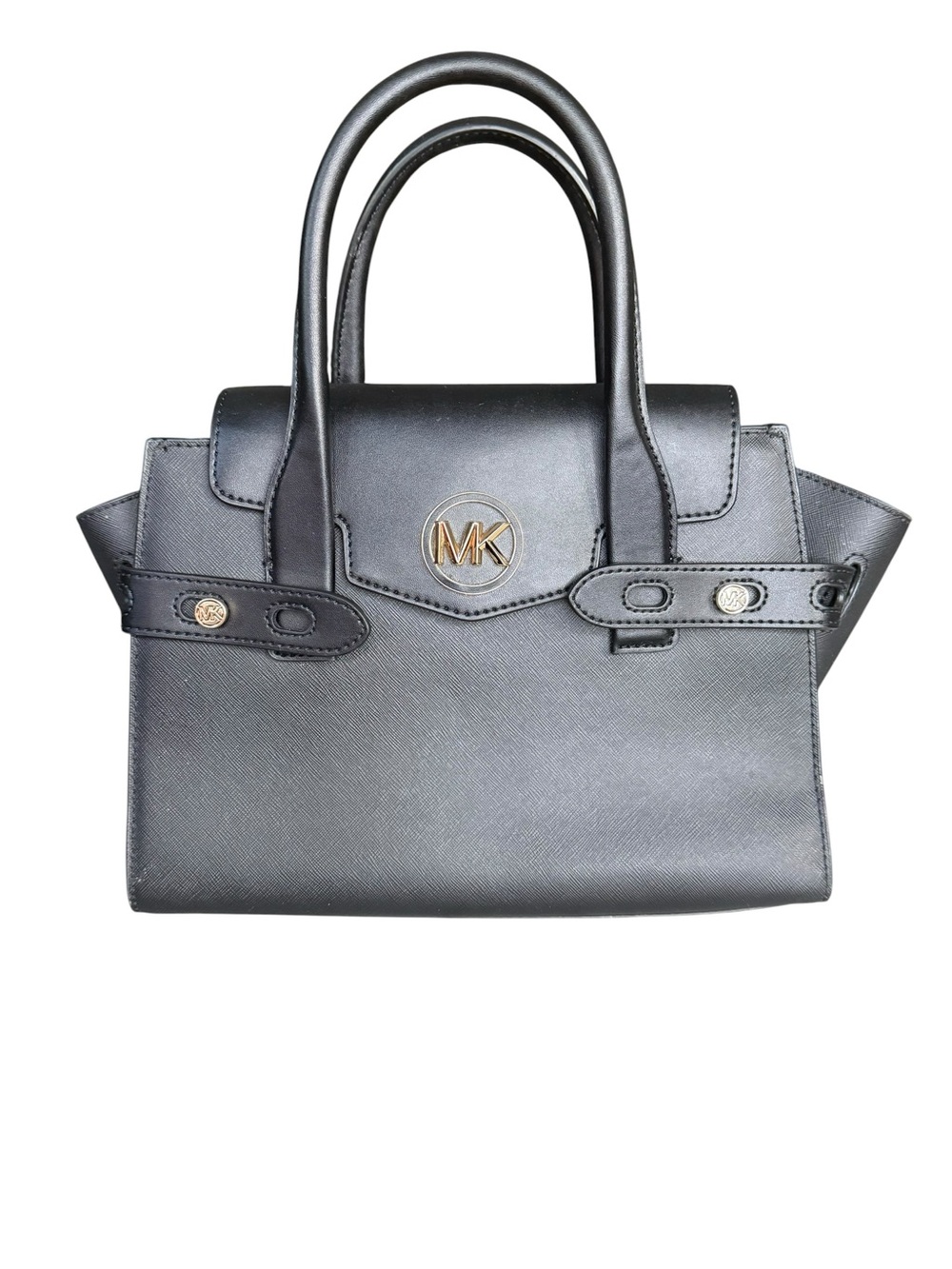 Michael Kors Black Vegan Leather Satchel - Carmen